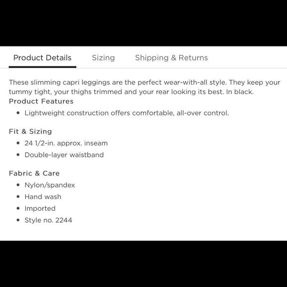 Assets Red Hot Label by Spanx Capri Stretch Leggings Black - Picture 5 of 7